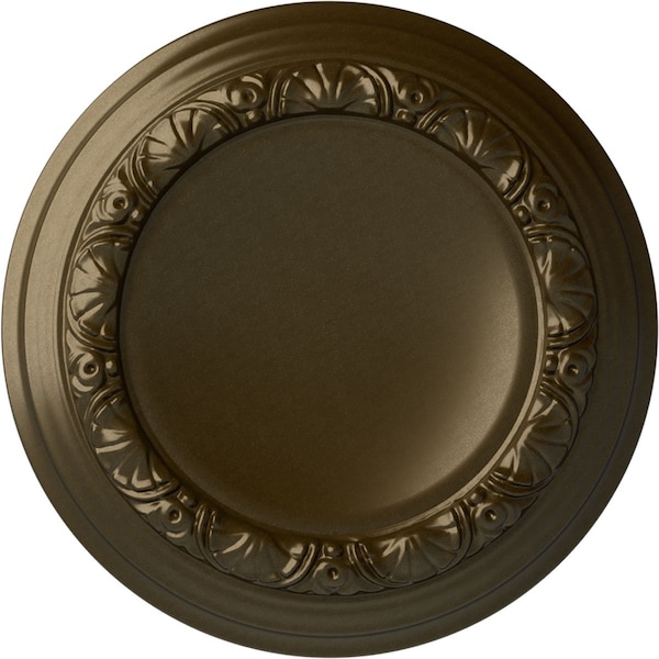 Ekena Millwork Carlsbad Ceiling Medallion (Fits Canopies up to 7 7/8"), Hand-Painted Brass, 12 1/2"OD x 1 1/2"P CM12CABRS - main